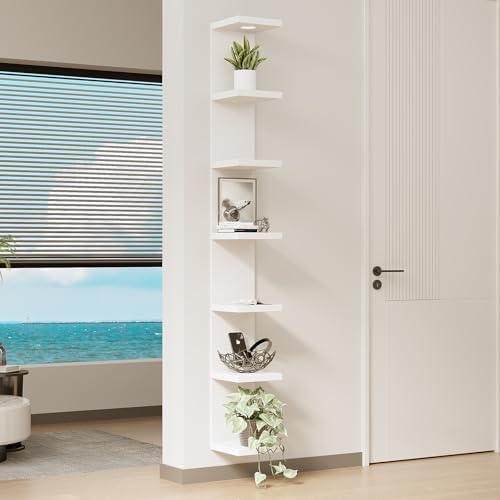 7 Tier Floating Wall Shelf with LED Light