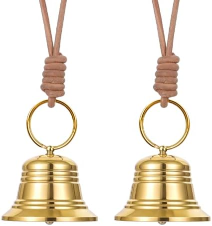 QfwdfcTrenz Brass Door Bell 2PCS Gold Hanging Bell Decor