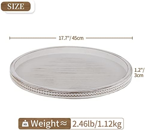 Hanobe Large Round Decorative Tray for Home