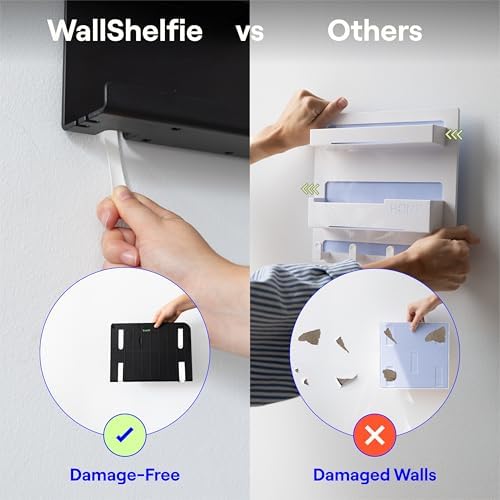 WallShelfie Floating Bedside Shelf Organizer - Black