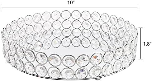 Hedume Mirrored Crystal Vanity Tray 10 Inch Cosmetic Organizer