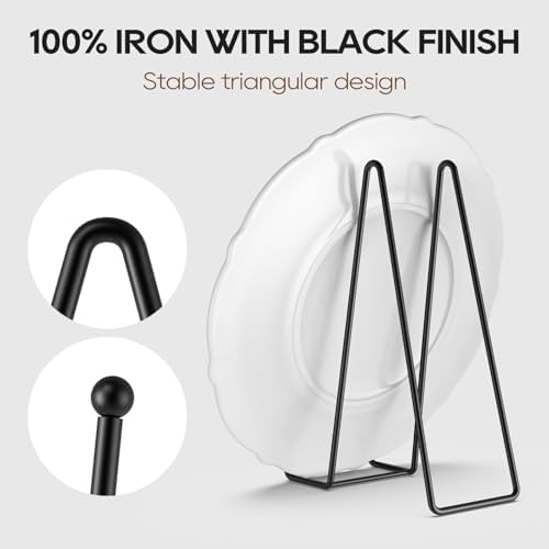 HONGYUTAI 3 Pack 12 Inch Plate Stands Display Holders Black