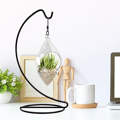 Abom 9in Ornament Display Stand 3 Pack Hanging Hook Hanger for Glass Globe Air Plant Terrarium and Wedding Decor