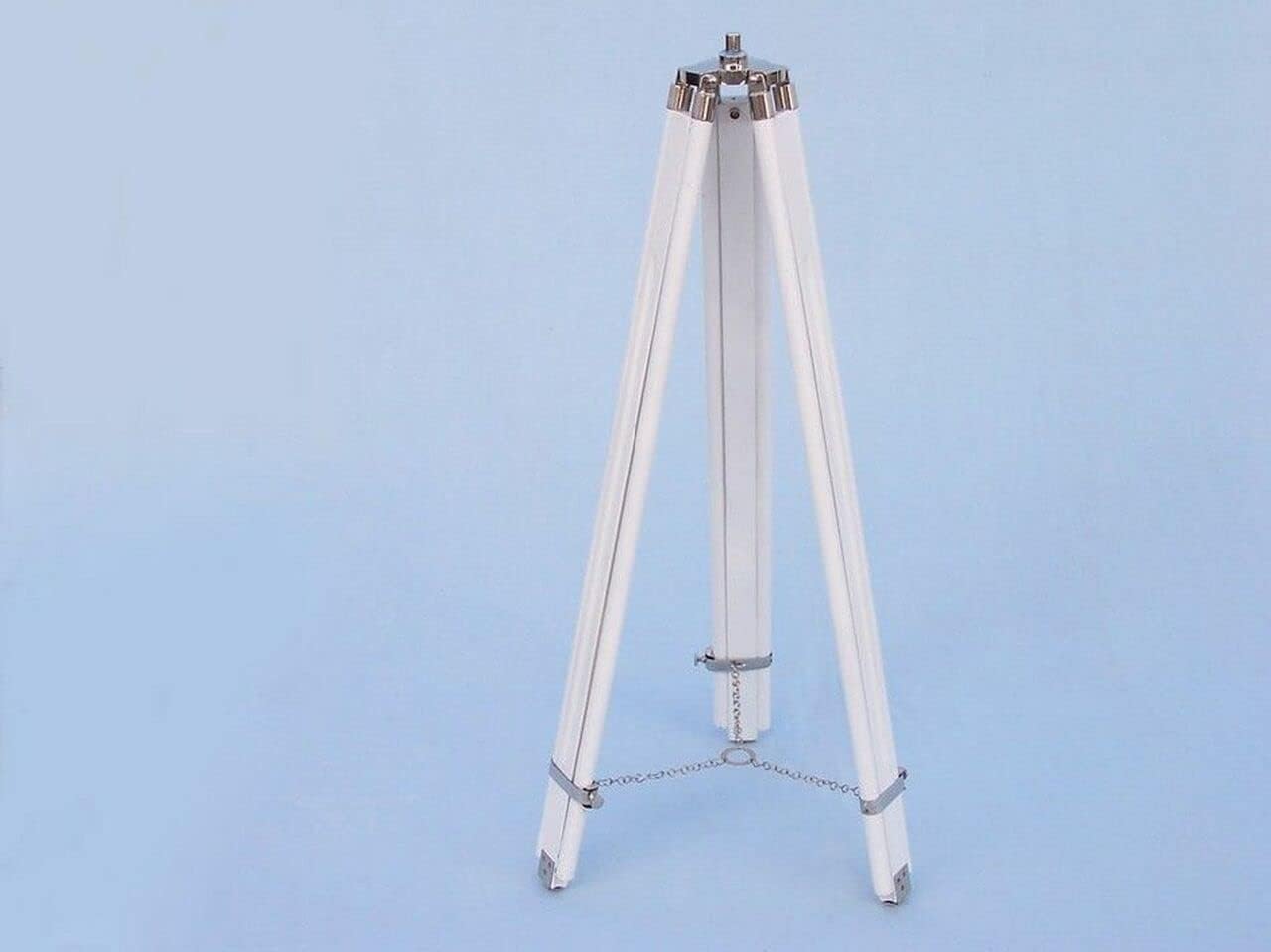 64 Inches Floor Standing Chrome Astro Telescope with White Leather Accents