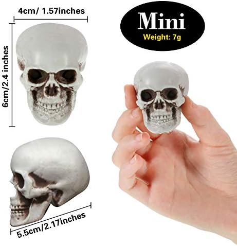 Gejoy 20 Pcs Halloween Mini Skulls Set for Home Decor