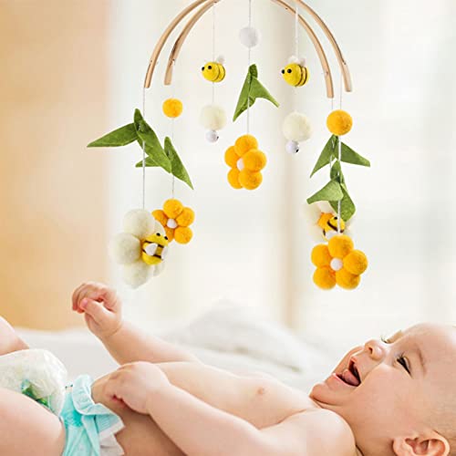 Handmade Wooden Crib Mobile with Bees