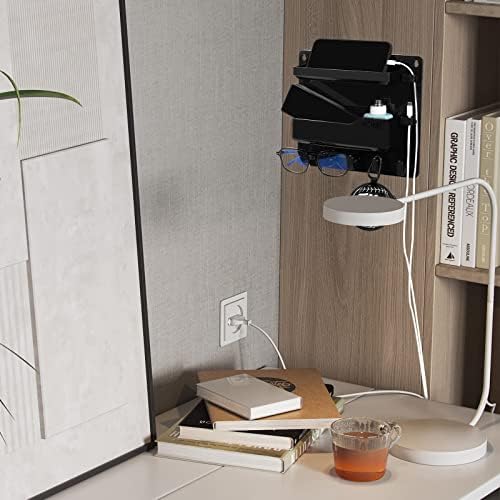 JUMEIHUI Wall Mount Shelf Organizer with Hooks and Cable Clips