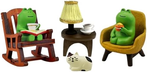 Miniature Frog Figurines Set Cute Decor for Desk and Home