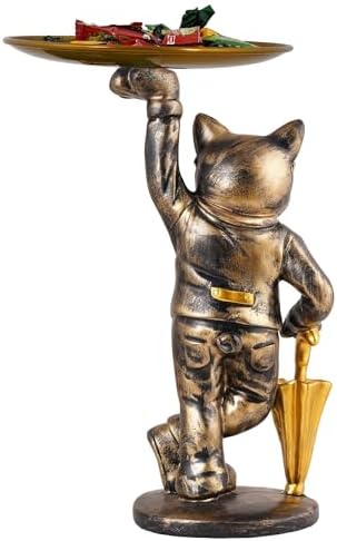 Basant Craft Cool Dog Sculpture with Plate for Home Decor