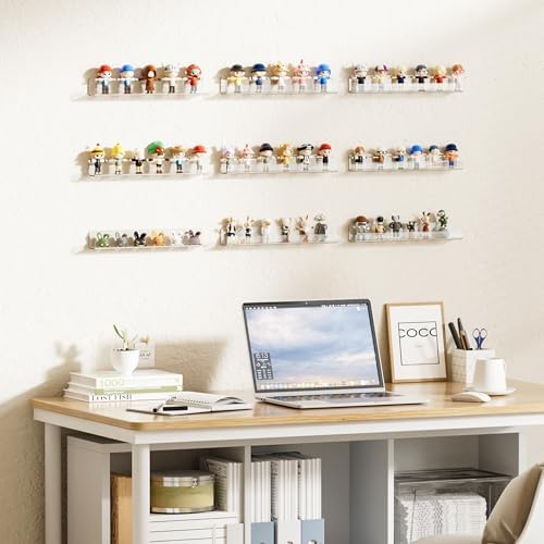 Upsimples 6 Pack Clear Acrylic Shelves Wall Mount