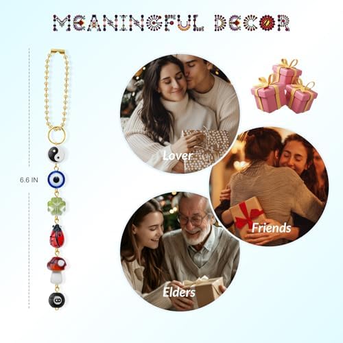 Evil Eye Car Hanging Charm with Lucky Symbols