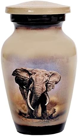 Hlc Lovely Elephant Small Keepsake Urn - Mini Memorial Urn for Human Ashes with Velvet Box Bag 3 In
