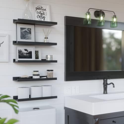 RICHER HOUSE 5 Piece Floating Wall Shelves Black