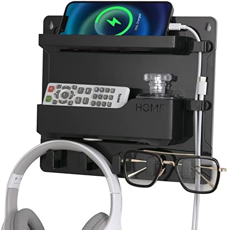 JUMEIHUI Wall Mount Shelf Organizer with Hooks and Cable Clips