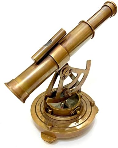 Ganga Nautical 10 Piece Vintage Brass Compass Theodolite Set