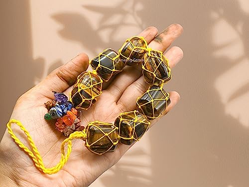 Amazing Gemstone Tiger Eye Crystal Car Mirror Hanging Decor