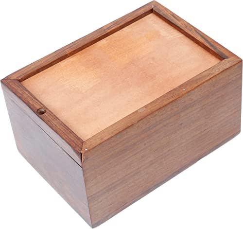 Hand Carved Wooden Urn Box - Cremation Urn for Human Ashes 7x5 Inch