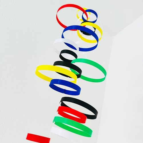 Colorful Whirlwind Hanging Mobile with 36 Vibrant Rings