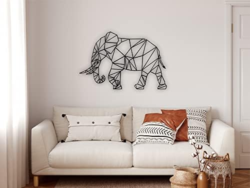 DEKADRON Geometric Metal Elephant Wall Art