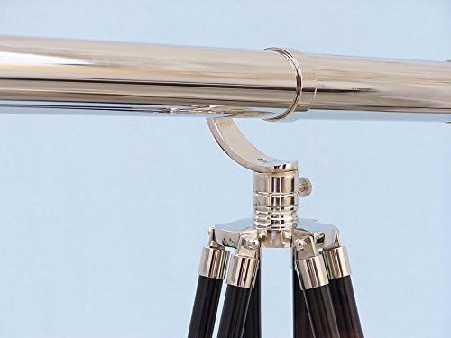 Hampton Nautical ST-0117CH Floor Chrome Galileo 65 Standing Telescope Home Decor