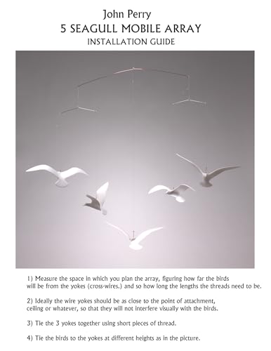 5 Seagull Mobiles by John Perry Studio 9 Inch Wingspan Each