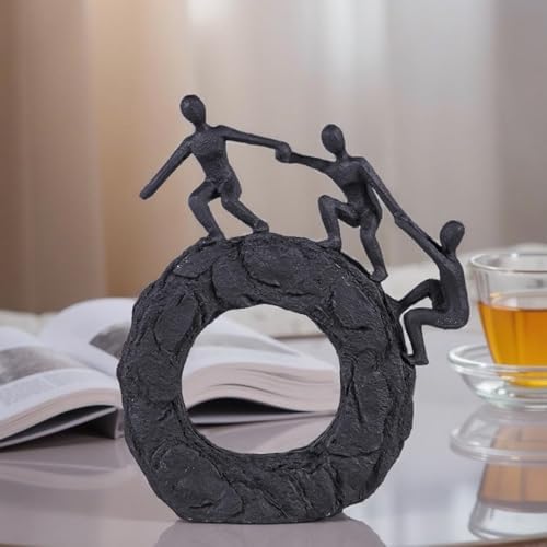 Modern Art Sculpture Black Dynamic Climbing Wall Decor
