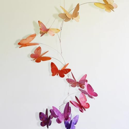 Flower Colors Butterfly Mobile Wall Decor