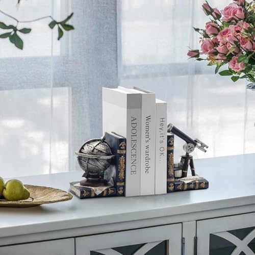 Vintage Armillary Sphere Bookends for Heavy Books