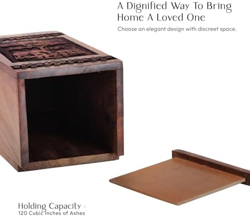 Elegant Wooden Elephant Urn for Human Ashes - 5 Inch Size