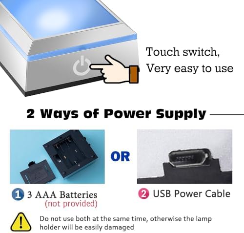 ERWEI LED Light Base for Crystal 3D Glass Art Colorful Lighted Square Stand Display Plate