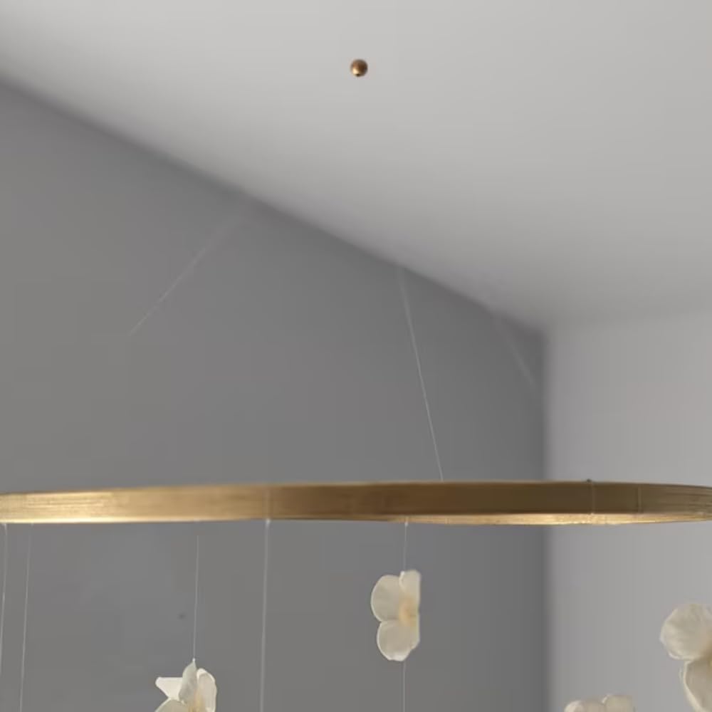 Modern Cream Floral Butterfly Mobile for Home Decor
