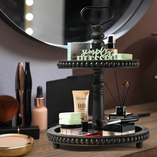 Handmade Two Tiered Decorative Tray Stand