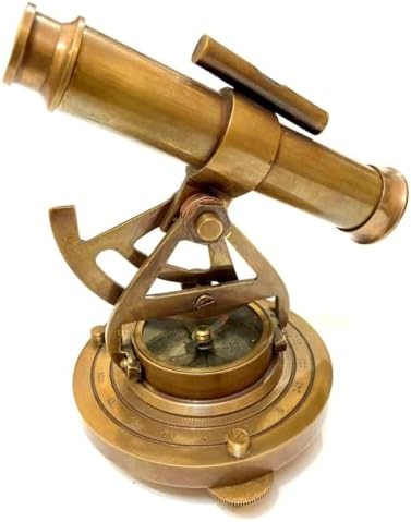 Ganga Nautical 10 Piece Vintage Brass Compass Theodolite Set