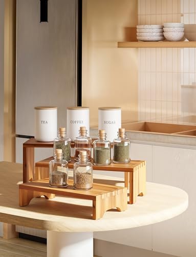 Tidita Acacia Wood Risers Display Stand Set of 3