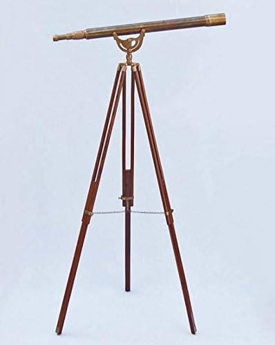Hampton Nautical Floor Standing Antique Brass Anchormaster Telescope