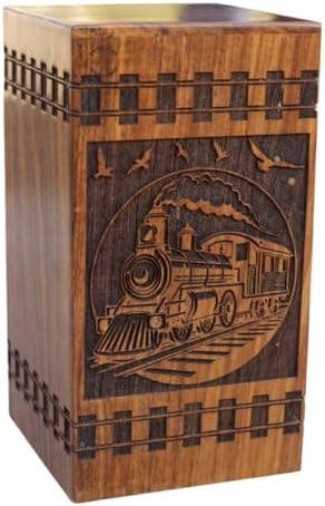 Vintage Train Steam Whistle Wooden Urn for Ashes