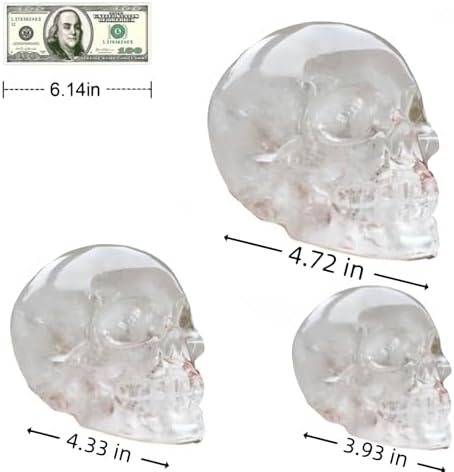 Natural Quartz Crystal Skull Head Sculpture Decor