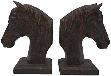 Comfy Hour Farmhouse Bookends Set 2 Horse Head Polyresin