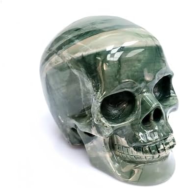 Natural Jiulong Jade Crystal Skull Head Sculpture