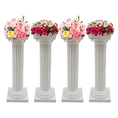4pcs White Wedding Roman Column Decor Set