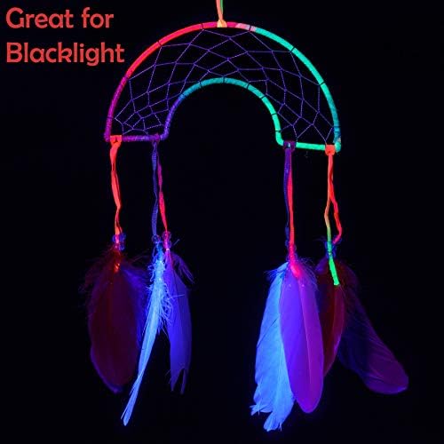 Rainbow Shape Dream Catcher with Feathers