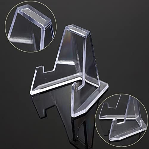 Hipiwe 10 Pack Acrylic Easel Stand for Collectibles Display