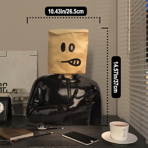 Anguished Mask Statue for Home Office Decor