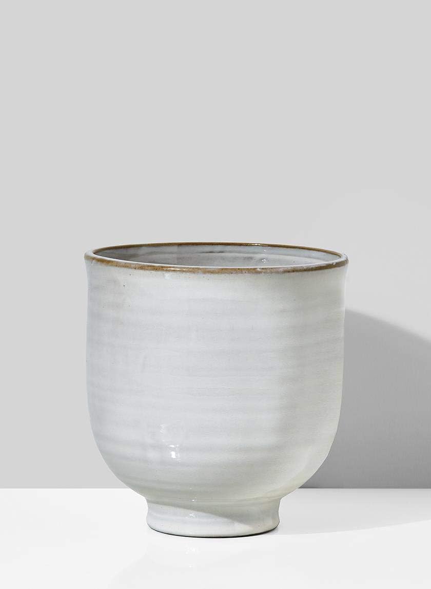 Serene Spaces Living Medium Glazed Ceramic Pedestal Bowl - Vintage Wedding Centerpiece