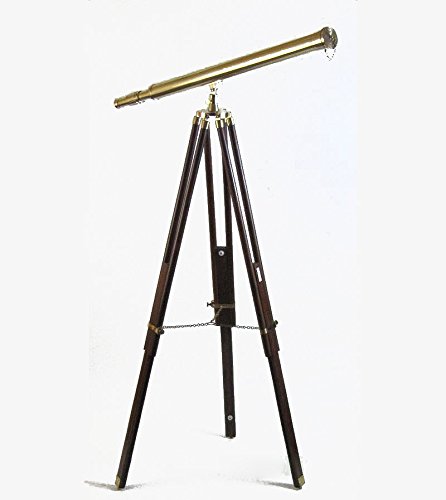 Harbor Master Telescope 38 Inch Antiqued Brass Wooden Tripod