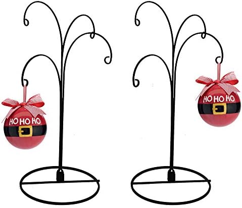 HOHIYA 12 Inch 4 Arm Hanging Hook Stand Black 2 Pcs