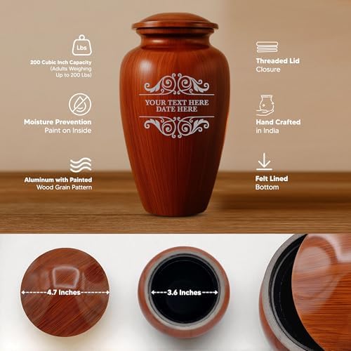 Custom Cremation Urn with Painted Wood Finish