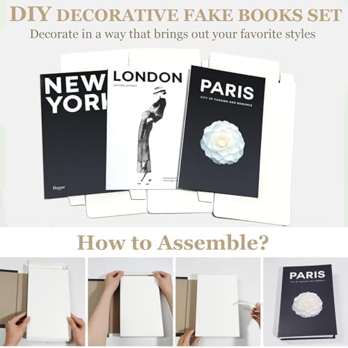 Gocelufe Decorative Book Set with Wood Bead Tassels