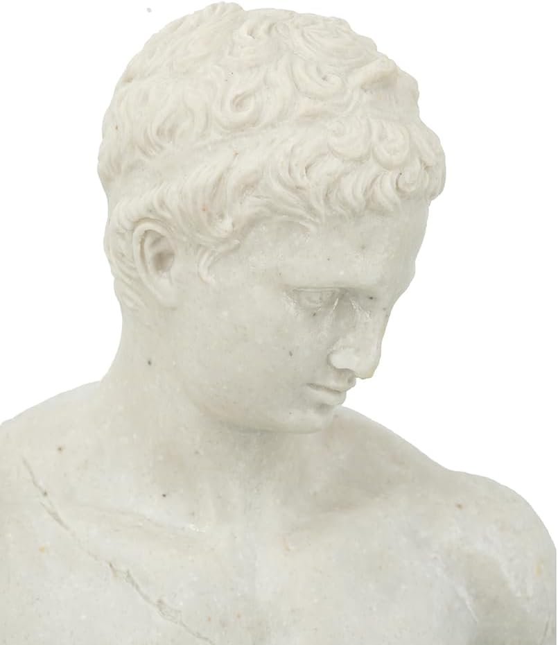 Resin Classical Male Bust Statue 215 Inch Antique White Finish Sculpture