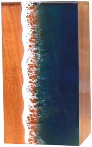 Ocean Wooden Resin Urn for Cremation Ashes